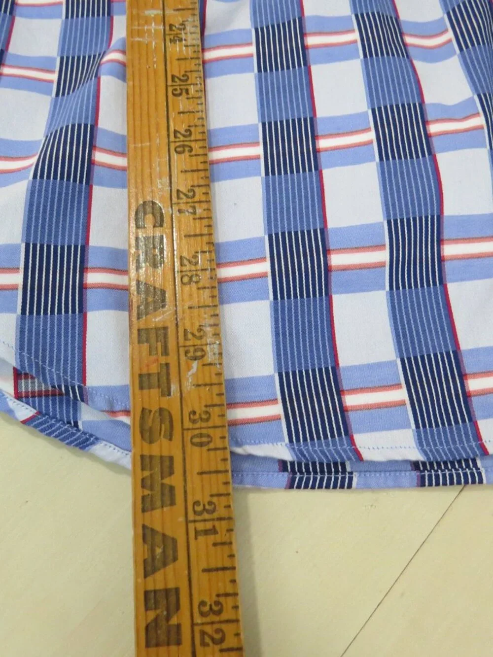 BUGATCHI Men's Button Down Shirt, Cotton SIZE Large Blue, Red, Plaid